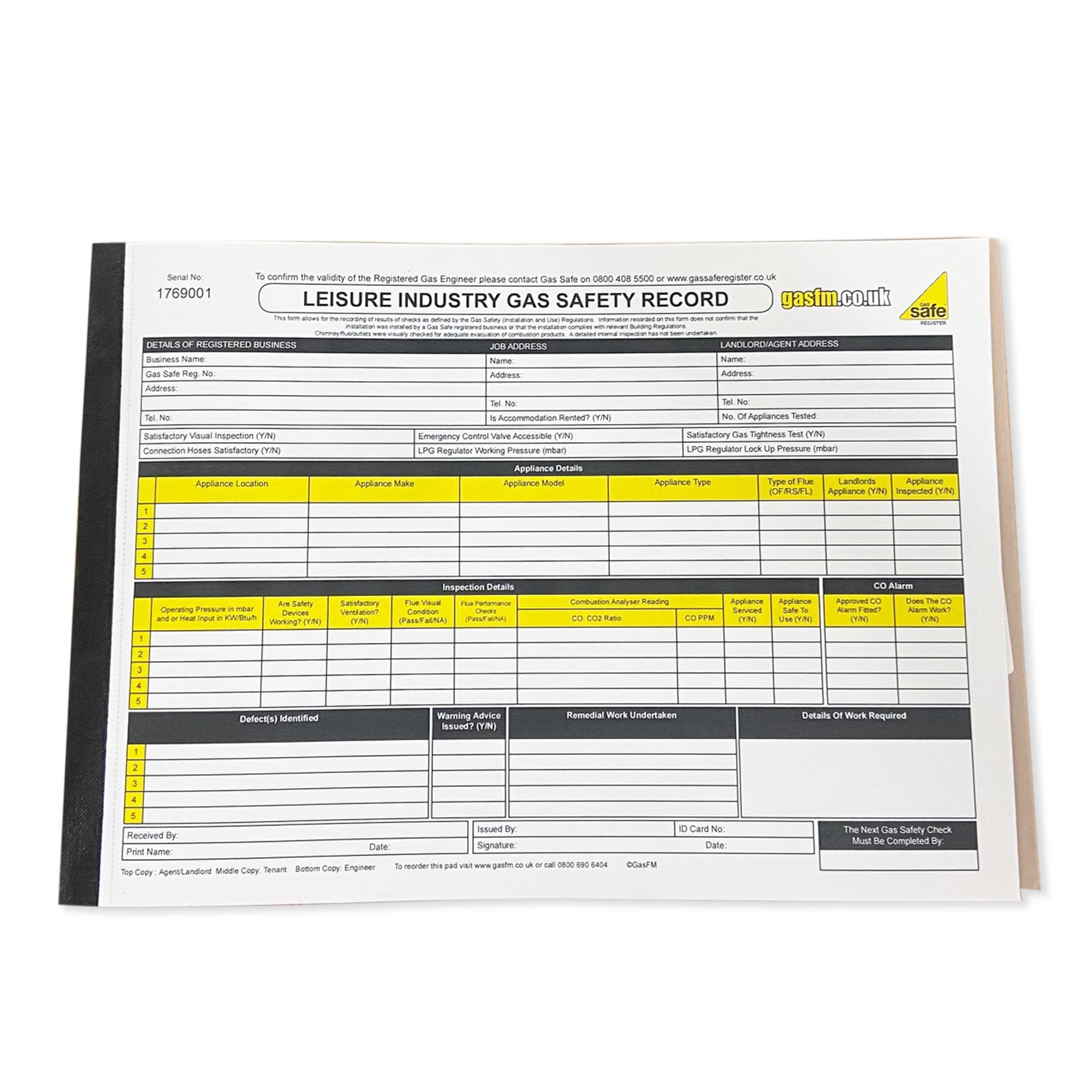 Engineer issuing Gas Safety Certificate CP12 in London