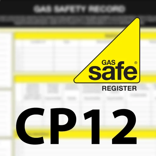 Engineer using gas analyser during CP12 gas safety test in London